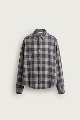 CAMISA BOXY FIT CUADROS / Gris - Zara фото 2