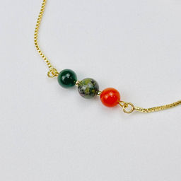 Браслет регулируемый для "Девы" из Агата, Яшмы и Нефрита от 16 см