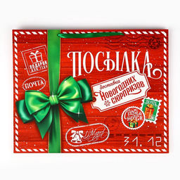 Пакет подарочный новогодний ламинированный «Новогодняя посылка», XL 49×40×19 см