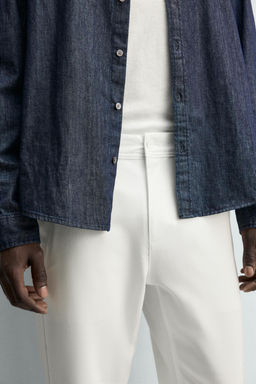 PANTAL?N CHINO ESTRUCTURA CONFORT / Blanco - Zara фото 5