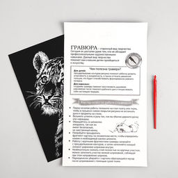 Гравюра Тигрёнок с металлическим эффектом золото А4 - Школа талантов фото 5