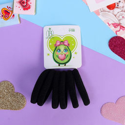 Цена за 6 шт. Резинки для волос «Авокадо лав», набор 6 шт., бантик сердце, 4 см, чёрные