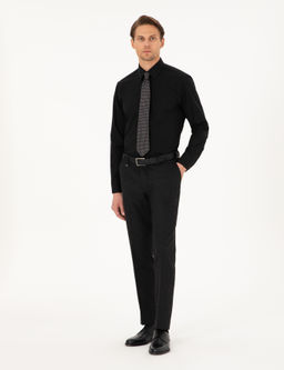 Siyah Regular Fit Uzun Kollu Basic G_mlek