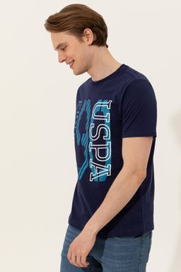 Мужская темно-синяя футболка с круглым вырезом - U.s. polo assn фото 3