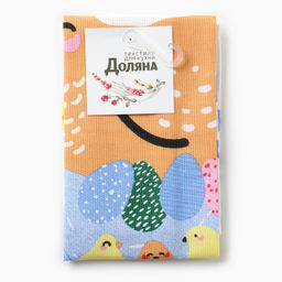 Полотенце кух. Доляна Счастливой пасхи 28х46 см, рогожка, 100% хл, 160г/м2  фото 12