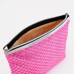 Набор простых косметичек 2 в 1, с ручкой, с принтом, малиновый