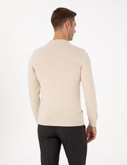 Krem Melanj Slim Fit _eyrek Yaka Basic Triko Kazak - Pierre cardin фото 5