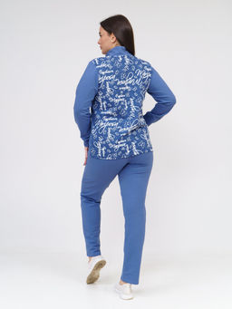 Костюм Теплый вечер индиго/буквы