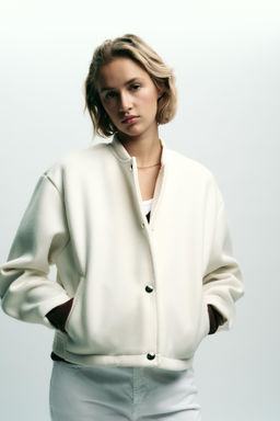 SOFT BOMBER JACKET WITH GOLDEN BUTTONS - Zara фото 4