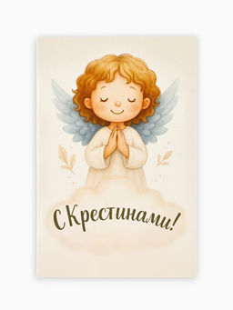 Цена за 10 шт. Открытка на крещение «Крестины», 12×18 см