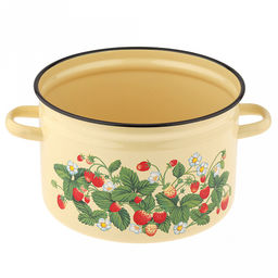 Земляника лесная Кастрюля эмалированная 7л, форма цилиндрическая, металлическая крышка, металлические ручки (Россия) - Домашняя мода фото 4