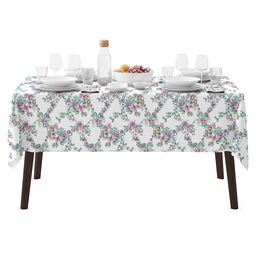 Сиреневый букет К Скатерть 200х145см, длина стола до 160см, на 6-8 персон, хлопок Премиум 186г/м2, Домашняя мода (Россия)  фото 6