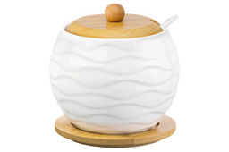 Сахарница Elan Gallery Айсберг волны 620 мл 12×12×12 см с ложкой и крышкой на подставке  фото 11