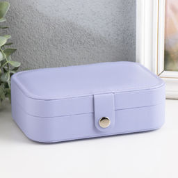 Шкатулка кожзам для украшений Матовая гладь сиреневая 16х11х5 см