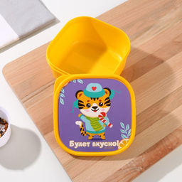 Цена за 2 шт. Ланч - бокс квадратный «Будет вкусно», 700 мл