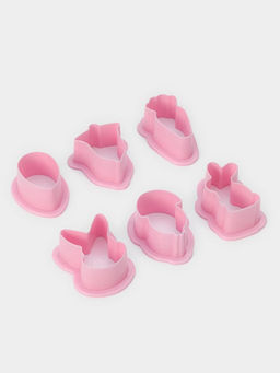 Формы для печенья Доляна «Пасхальный», набор 6 шт., 8×7×2 см, пластик, розовые