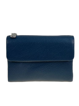 Женское портмоне из натуральной кожи, цвет синий