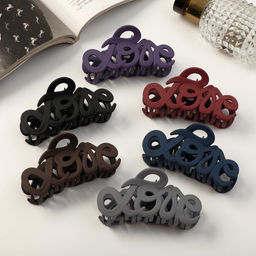 Цена за 12 шт. Крабик для волос «Классика», завитки люкс, 9 см, МИКС