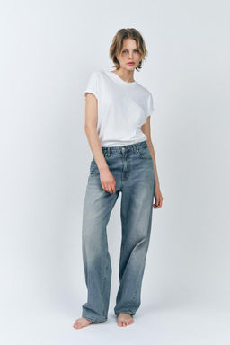 ZW COLLECTION BAGGY MID-WAIST JEANS - Zara фото 7