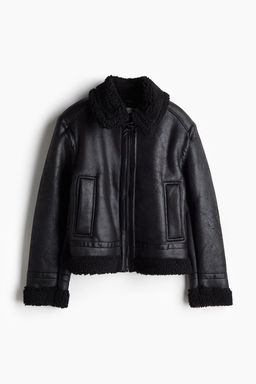 Teddy-lined aviator jacket - H&m фото 5