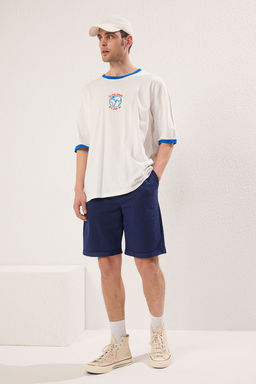 TRENDYOL MAN Gri Regular/Normal Kesim Orta Boy Lastik Belli Bagc?kl? Duble Paca Sort TMNSS21SR0046