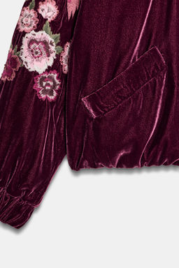 EMBROIDERED VELVET PUFFER JACKET - Zara фото 8