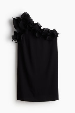 Vestido de un hombro con ribete de volantes - H&m фото 8