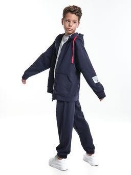 Спортивный костюм на молнии для мальчика подростка UD 8003 т.синий