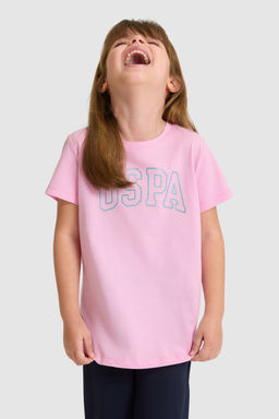 K_z _ocuk Bisiklet Yaka Pembe Basic Ti__rt - U.s. polo assn фото 3