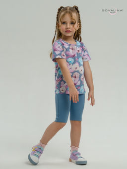 Костюм Актив лиловые одуванчики-деним - Sovalina фото 17