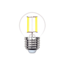 LED-G45-6W/4000K/E27/CL/SLF Лампа светодиодная. Форма "шар", прозрачная. Белый свет (4000K). ТМ Volpe