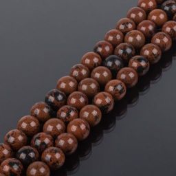 Бусины для украшений из Обсидиана коричневого (45 бусин) 38 см
