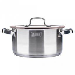 Кастрюля из нержавеющей стали "Experience" 2,9л, д20см, h10,3см, s0,6мм, дно д18,7см, s4мм, стеклянная крышка с широким силиконовым ободом и сливом, пароотовод, капсулированное дно, полировка внешняя - матовая, внутренняя - матовая, ручки из нержавею