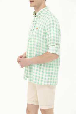 U. S. Polo Assn Мужская зеленая рубашка в клетку - U.s. polo assn фото 13