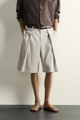 BERMUDA WIDE FIT PLIEGUES / Beige claro - Zara фото 2