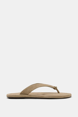 SANDALIA PLANA PIEL / Beige - Zara фото 2