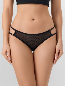 Цена за 2 штуки! Трусы бразилиана женские с вырезами в боковых частях черные - Mark formelle фото 2