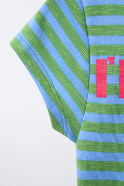 STRIPED T-SHIRT WITH TEXT - Zara фото 4