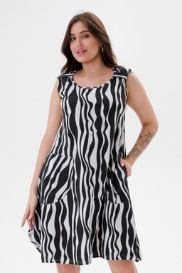 Платье женское из кулирки Кэтрин белая зебра макси - Амадэль фото 6