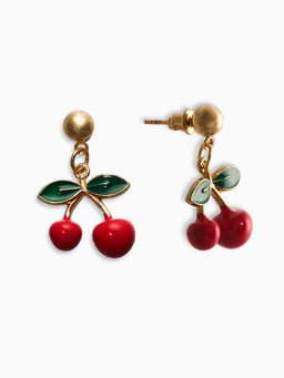 Набор 2 предмета: серьги. кулон Вишня жемчуг, цветной в золоте