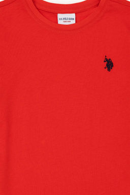 U. S. Polo Assn / Красная базовая футболка с круглым вырезом для мальчиков - U.s. polo assn фото 3