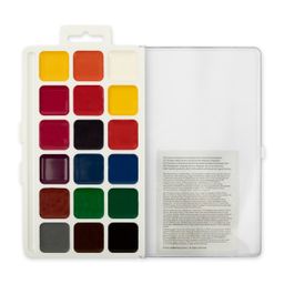 Краска акварель Аква-колор Живопись медовые, без кисти в пластиковой упаковке с европодвесом JIV-W24 24 цв  фото 3