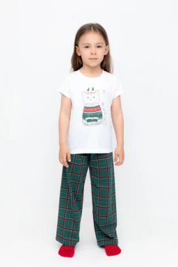 К 1640/белая лилия,шотландская клетка пижама дет - Crockid фото 3