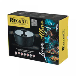 Кастрюля с антипригарным покрытием Albero 4,3л, д24см, стеклянная крышка, 2-х слойное антипригарное покрытие, бакелитовая ручка с силиконовыми вставками, Regent (Китай) Подходит для всех видов плит, включая индукционную. - Домашняя мода фото 2