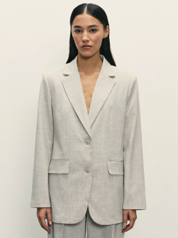 Однобортный жакет из смесовой вискозы / Zarina  фото 3