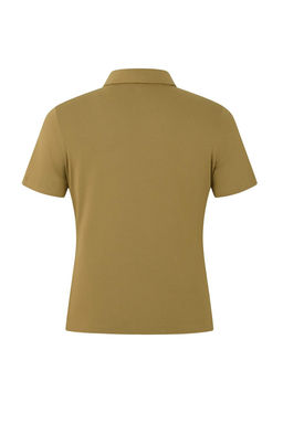 Wardrobe Essentials-Ac?k Haki Fitted/Vucuda Oturan Dugmeli Crop Esnek Orme Bluz TWOSS26BZ00272