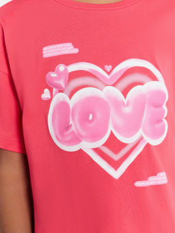 Сорочка ночная для девочек коралловая с принтом Love - Mark formelle фото 4