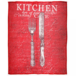 Полотенце кухонное 50х60см "Kitchen", рогожка, хлопок 156г/м2, без упаковки, "Домашняя мода" (Россия)