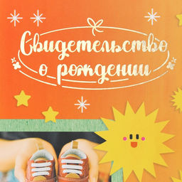 Свидетельство о рождении Солнышко тиснение, А5 - Дарим красиво фото 2