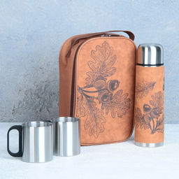 Подарочный набор «Листья»: термос 500 мл, кружка 2 шт х 170 мл